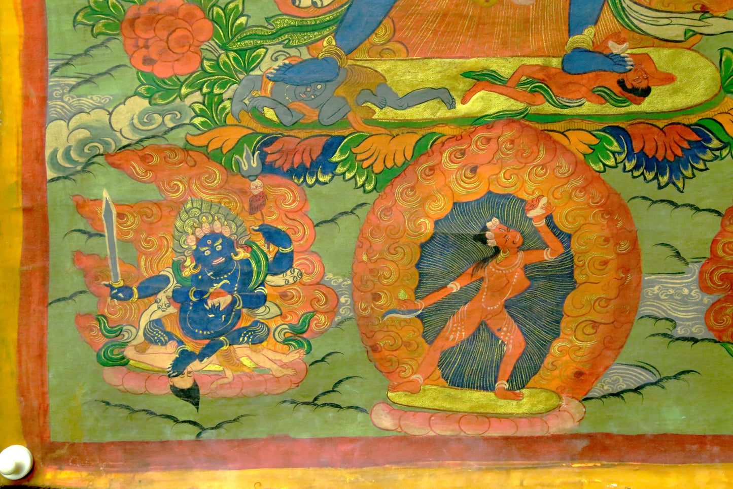 An Exquiste Painted Gold Yidam Thangka