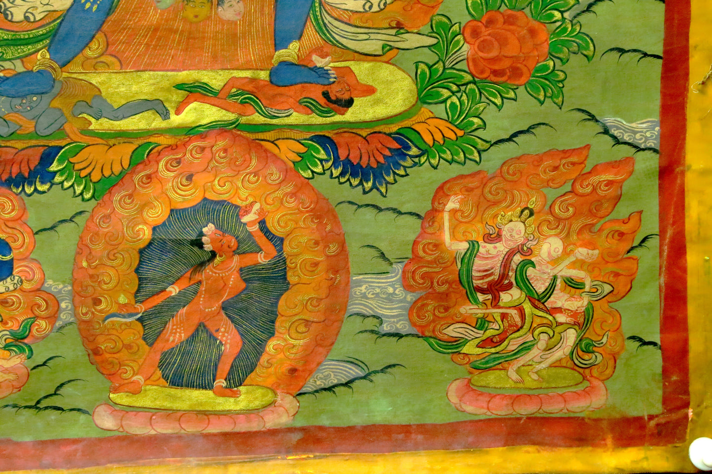 An Exquiste Painted Gold Yidam Thangka