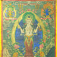 An Exquiste Painted Gold Four-Armed Avalokiteshvara Thangka