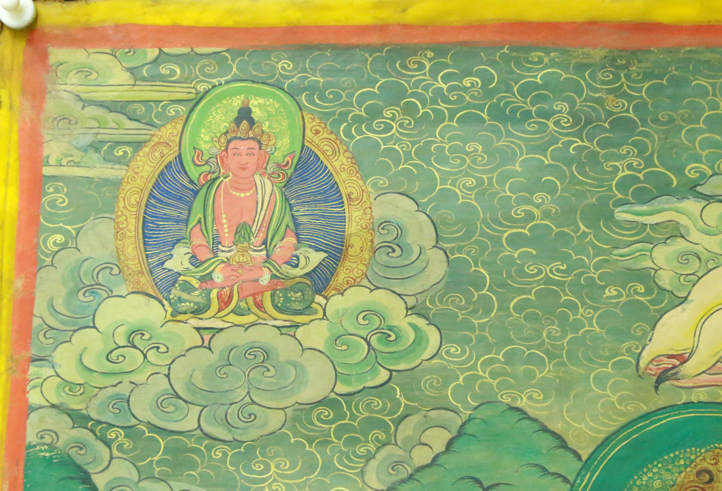 An Exquiste Painted Gold White Tara Thangka