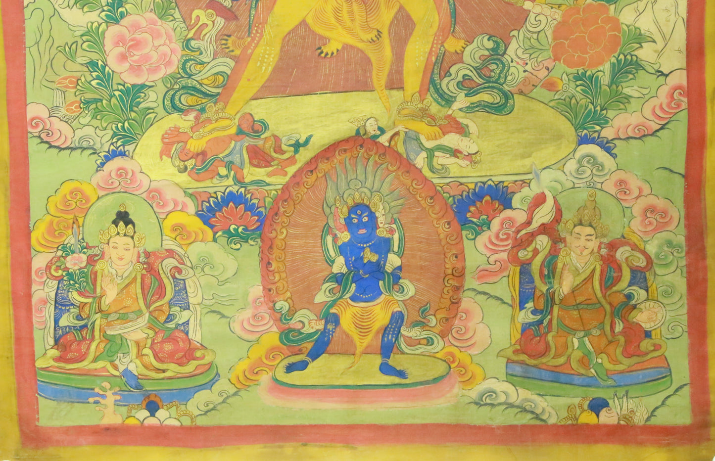 An Exquiste Painted Gold Yidam Thangka