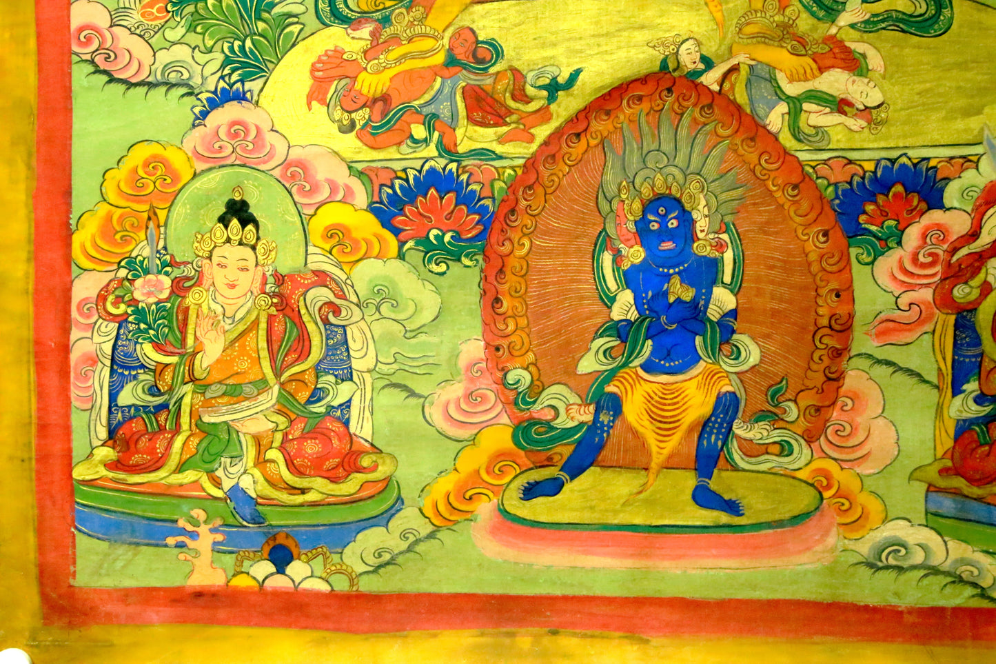 An Exquiste Painted Gold Yidam Thangka