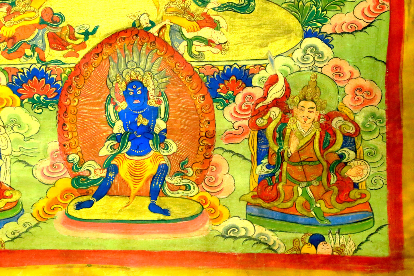 An Exquiste Painted Gold Yidam Thangka