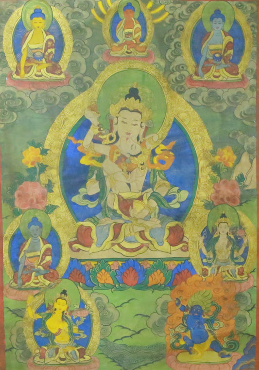 An Exquiste Painted Gold Vajrasattva Thangka