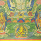 An Exquiste Painted Gold Four-Armed Avalokiteshvara Thangka