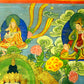 An Exquiste Painted Gold Four-Armed Avalokiteshvara Thangka