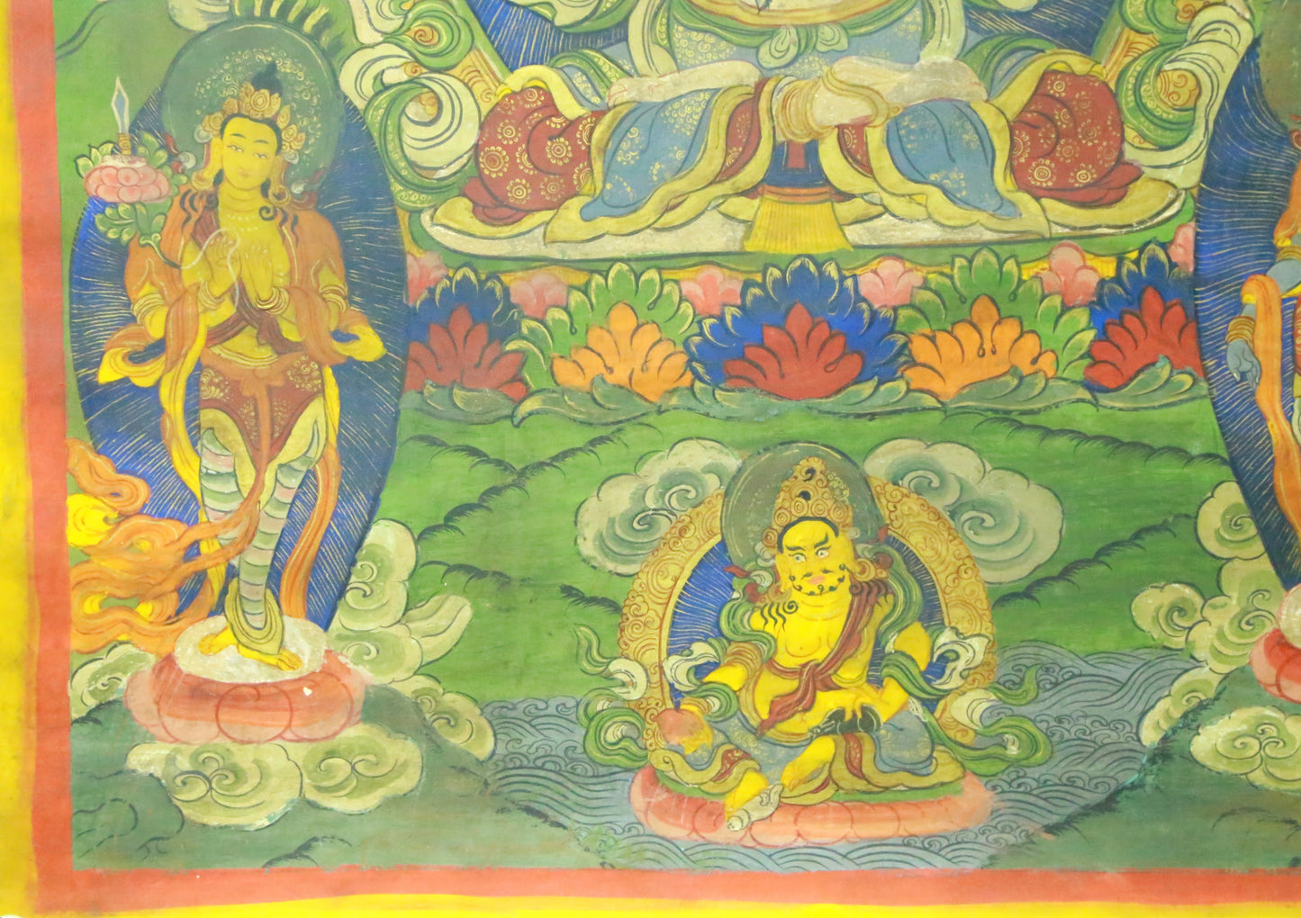 An Exquiste Painted Gold Four-Armed Avalokiteshvara Thangka