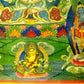 An Exquiste Painted Gold Four-Armed Avalokiteshvara Thangka