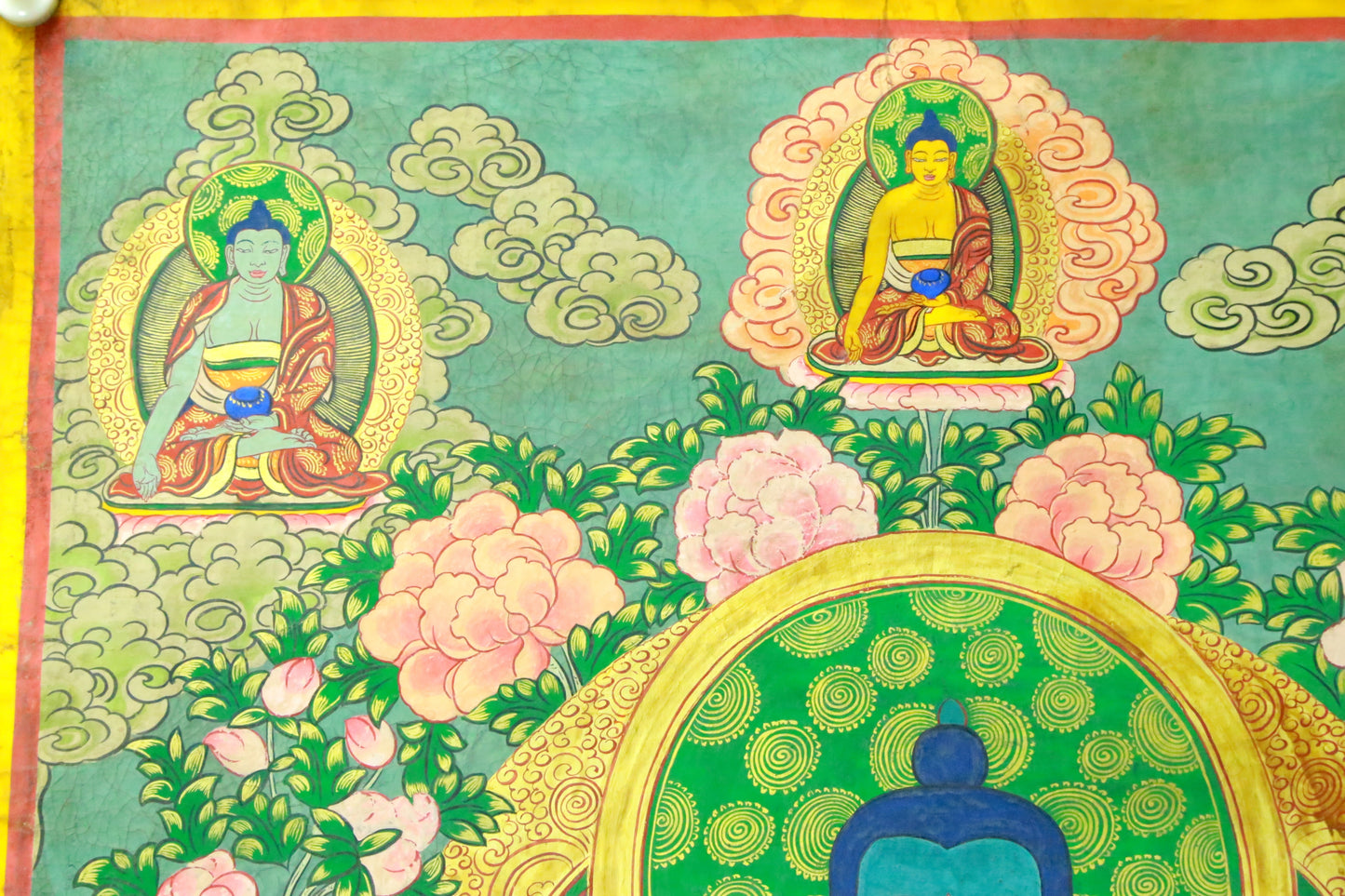 An Exquiste Painted Gold Gautama Buddha Thangka