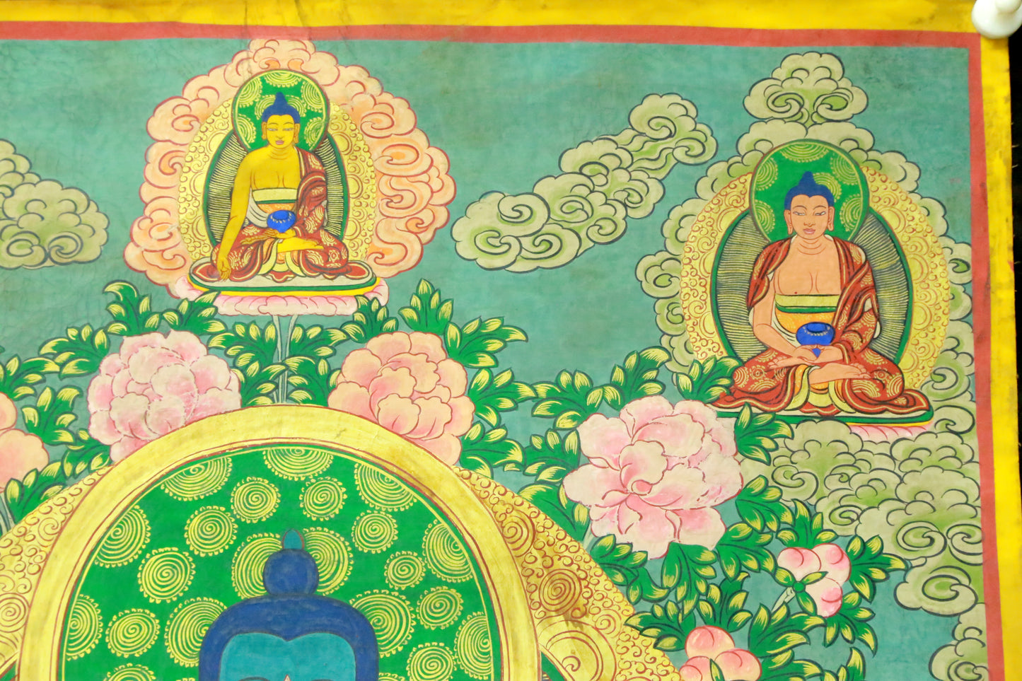 An Exquiste Painted Gold Gautama Buddha Thangka