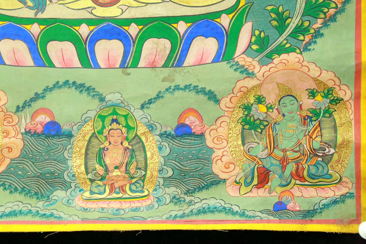 An Exquiste Painted Gold Gautama Buddha Thangka