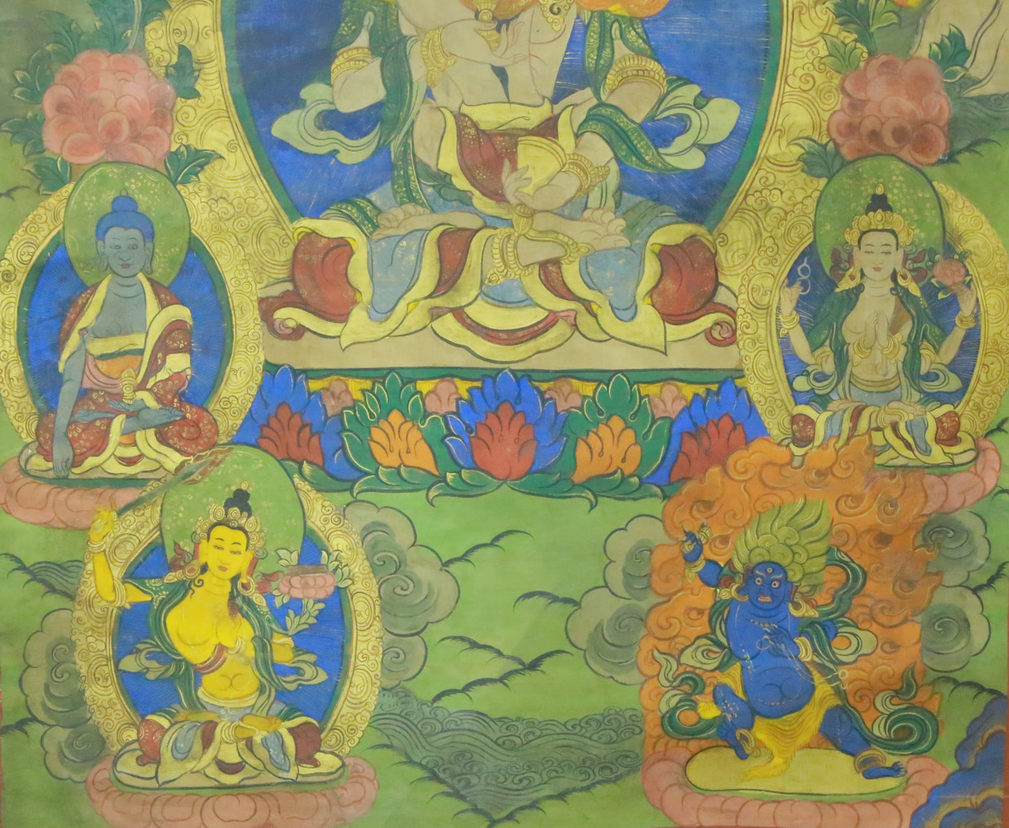 An Exquiste Painted Gold Vajrasattva Thangka