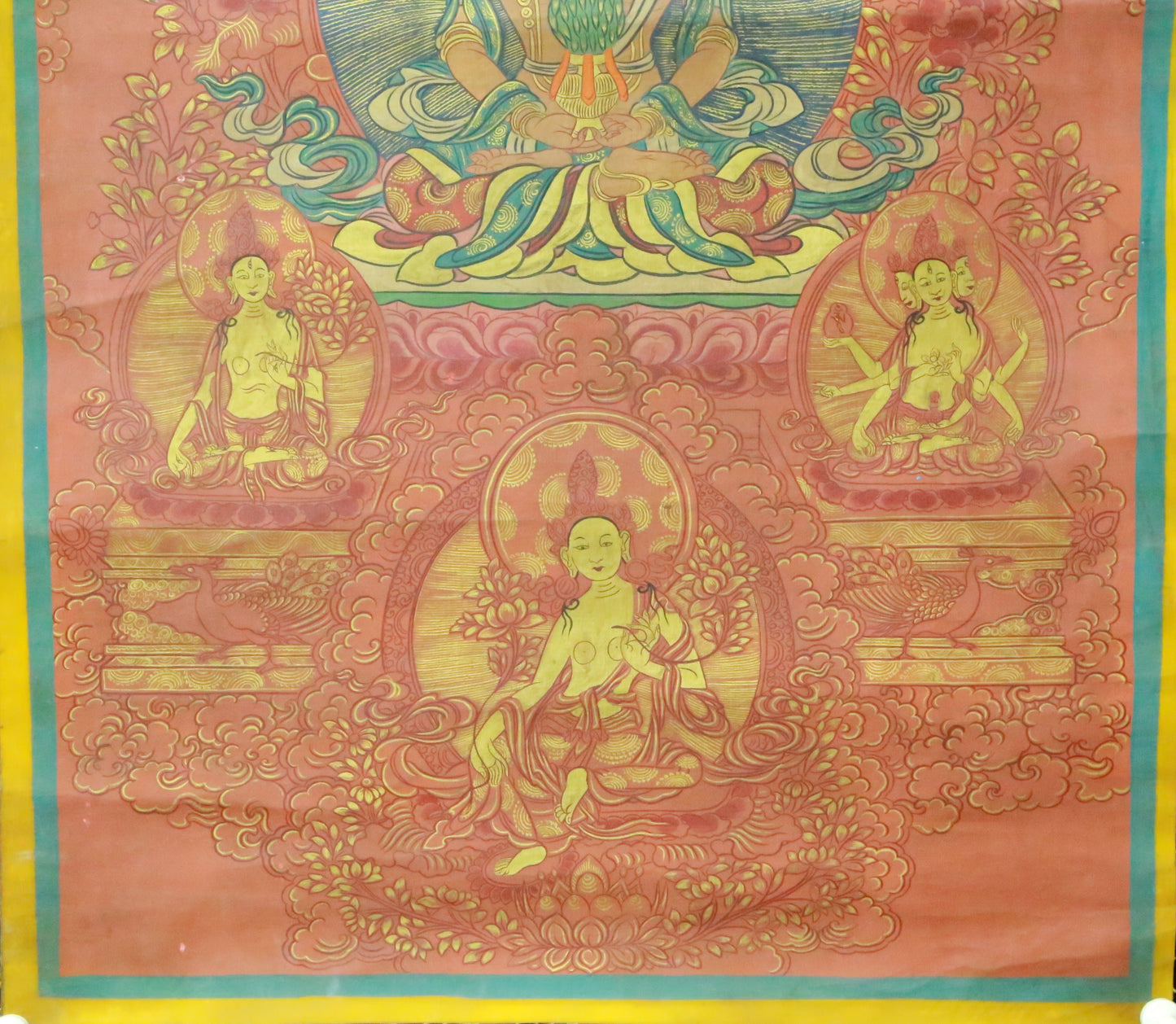 An Exquiste Painted Gold Amitabha Buddha Thangka