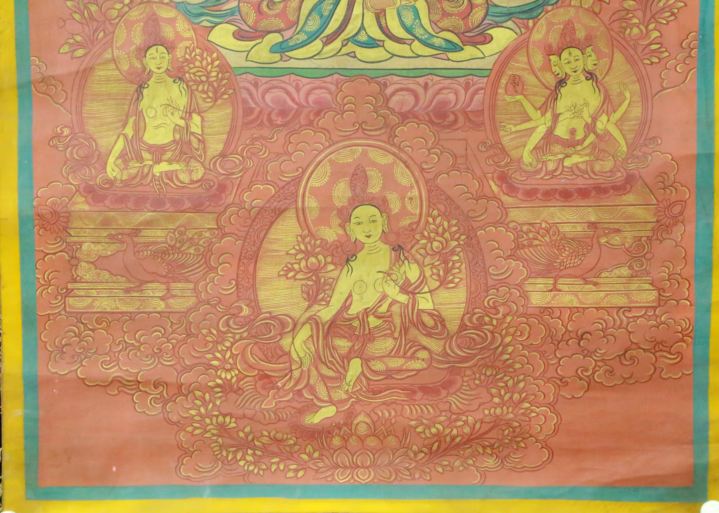 An Exquiste Painted Gold Amitabha Buddha Thangka