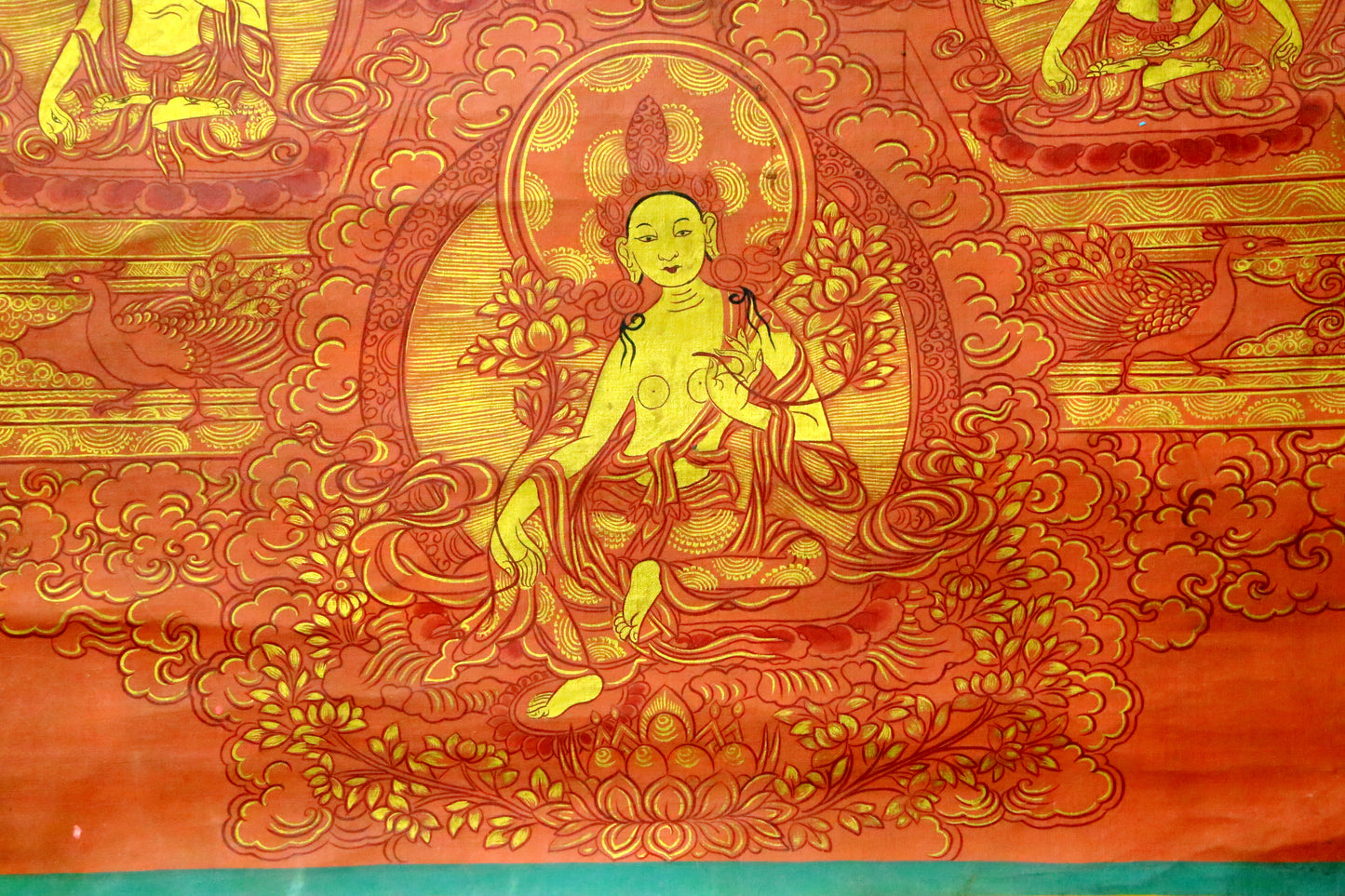 An Exquiste Painted Gold Amitabha Buddha Thangka