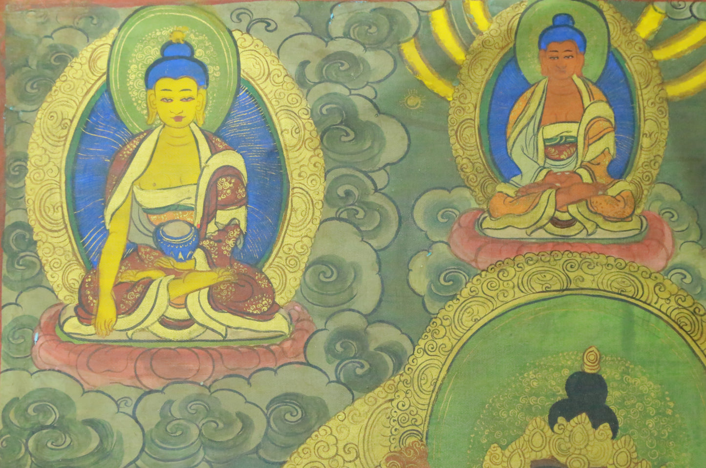 An Exquiste Painted Gold Vajrasattva Thangka