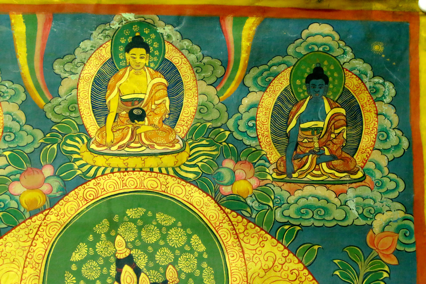 An Exquiste Painted Gold Vajra Yogini Thangka