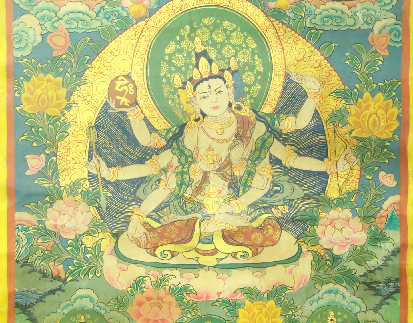 An Exquiste Painted Gold Vajra Yogini Thangka