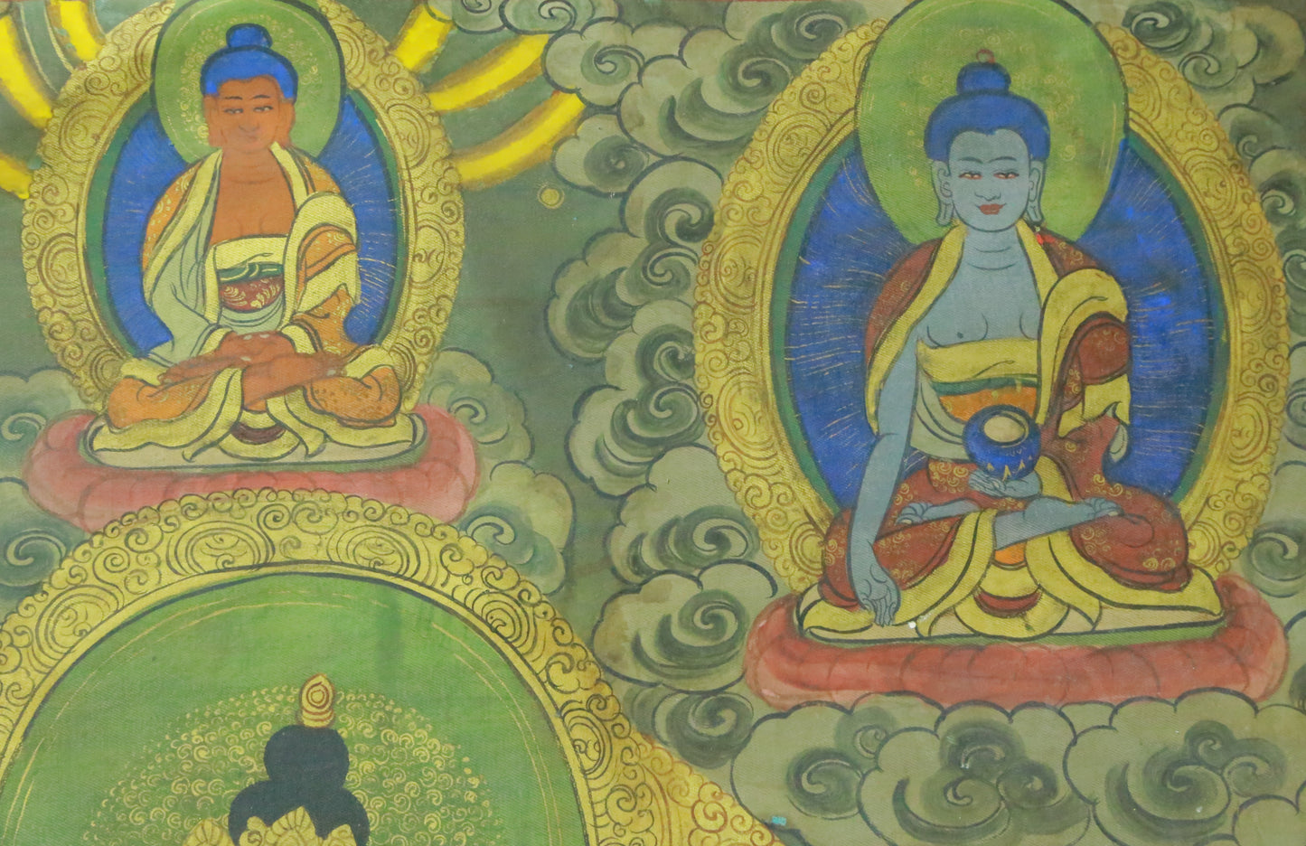 An Exquiste Painted Gold Vajrasattva Thangka