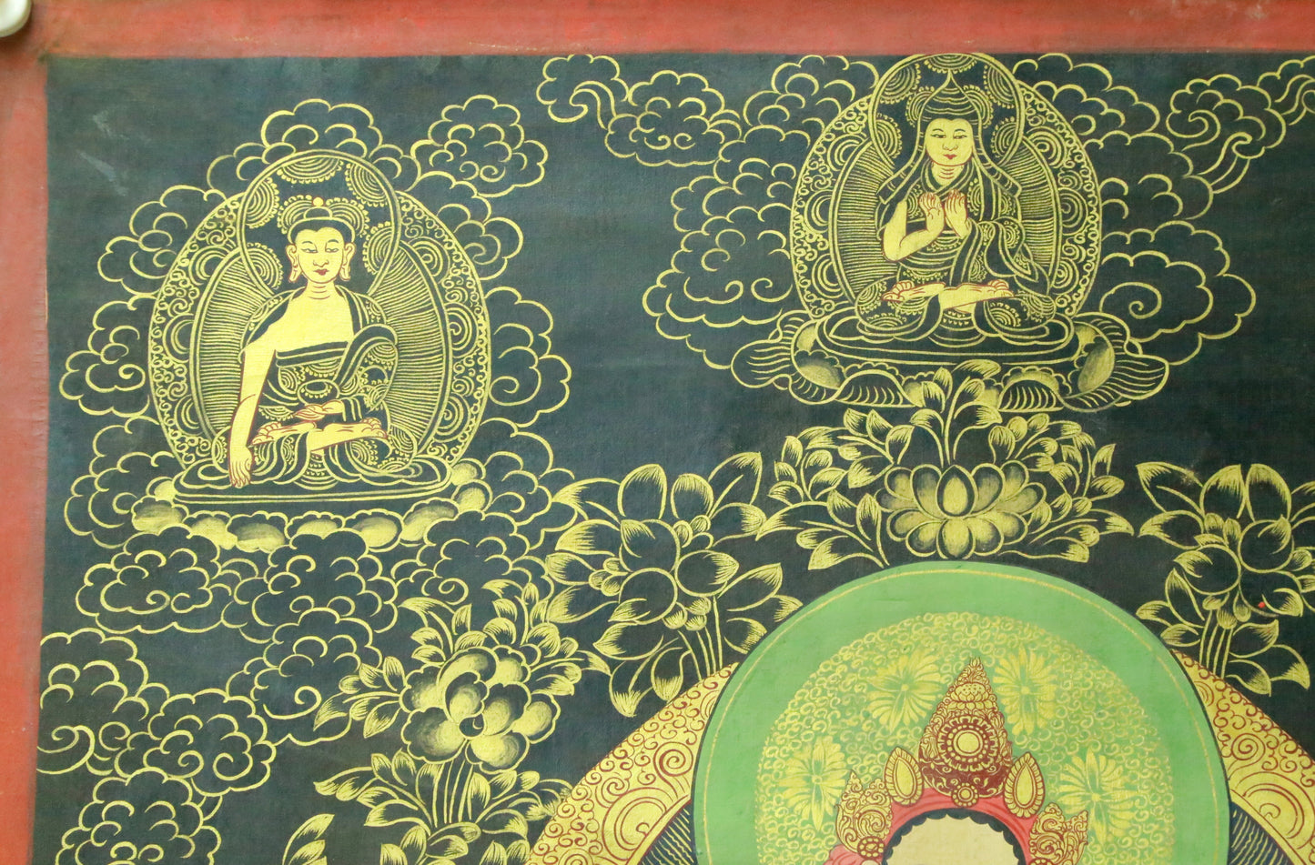 An Exquiste Painted Gold Avalokiteshvara Thangka