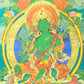 An Exquiste Painted Gold Green Tara Thangka