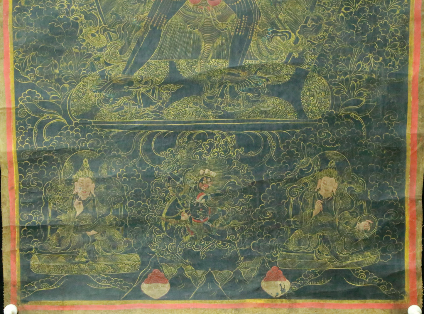 An Exquiste Painted Gold Yidam Thangka