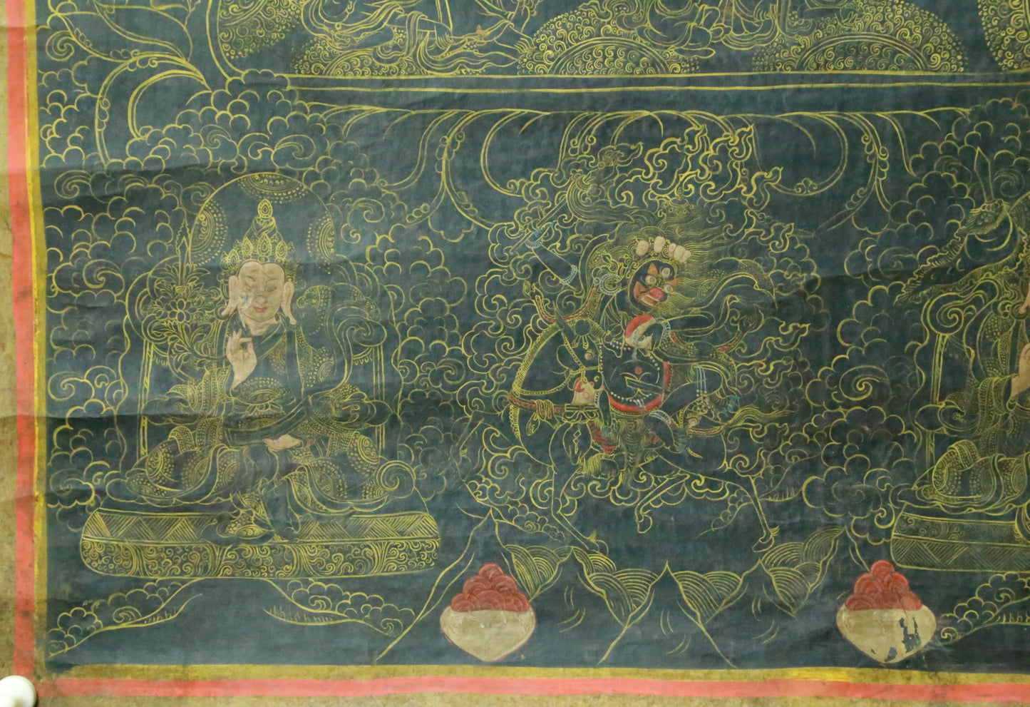 An Exquiste Painted Gold Yidam Thangka