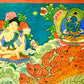 An Exquiste Painted Gold Vajra Thangka