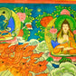 An Exquiste Painted Gold Vajra Thangka