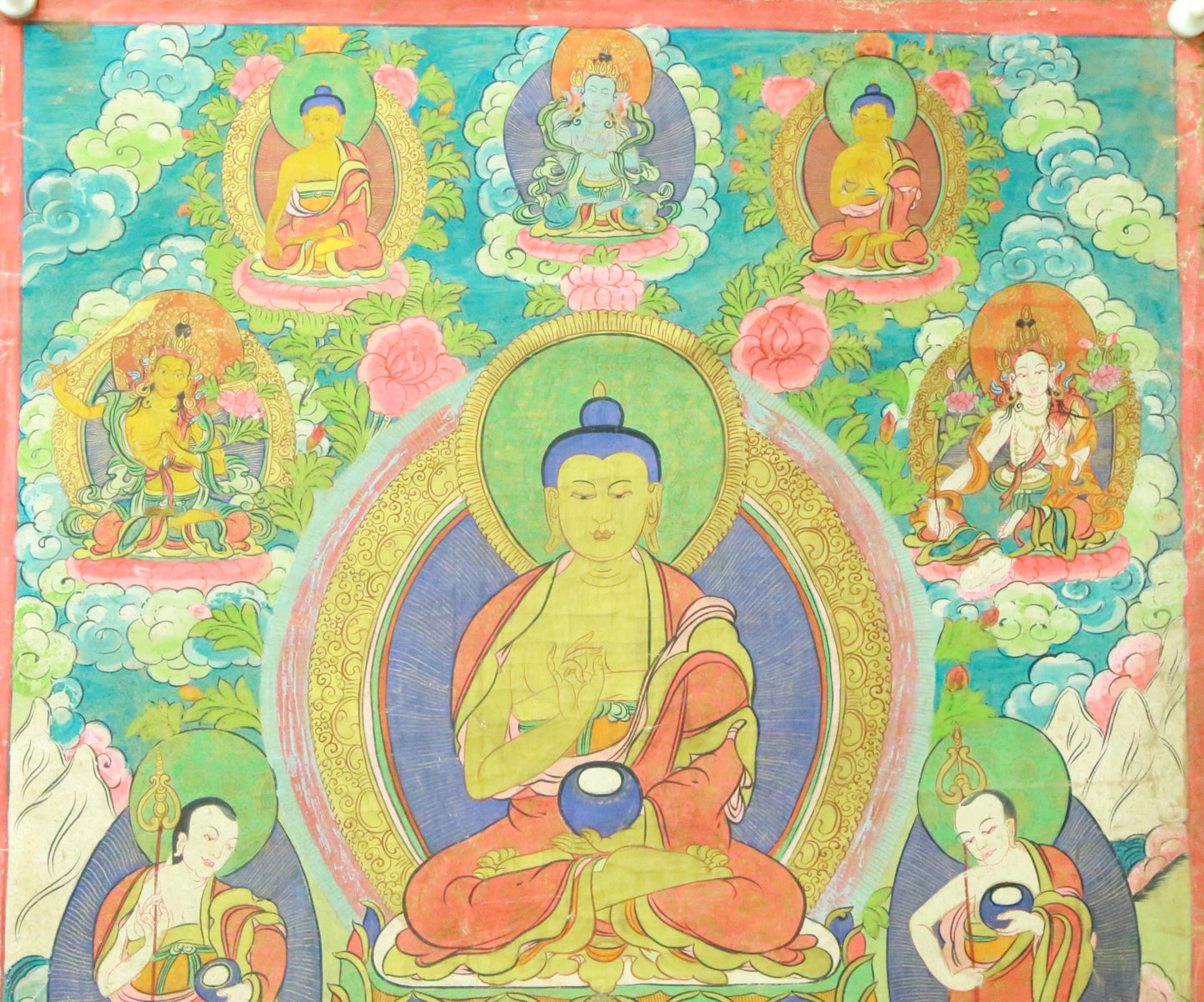 An Exquiste Painted Gold Gautama Buddha Thangka