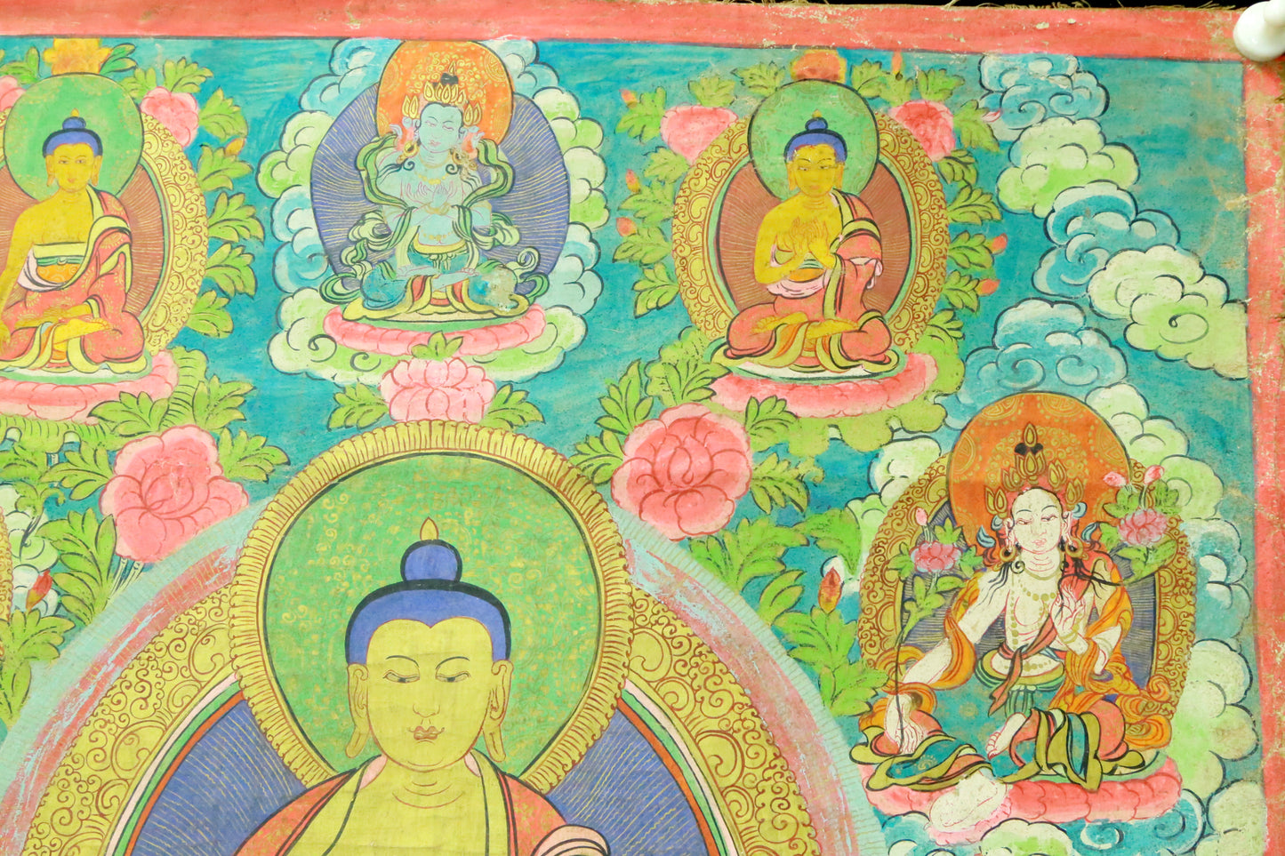 An Exquiste Painted Gold Gautama Buddha Thangka