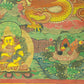 An Exquiste Painted Gold Vajra Thangka