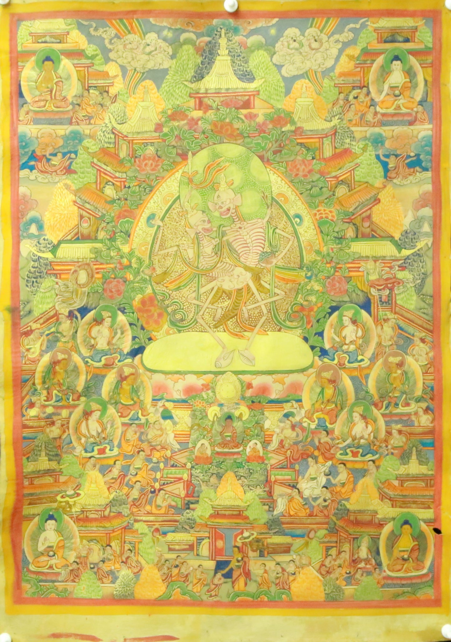 An Exquiste Painted Gold Siddhartha Thangka