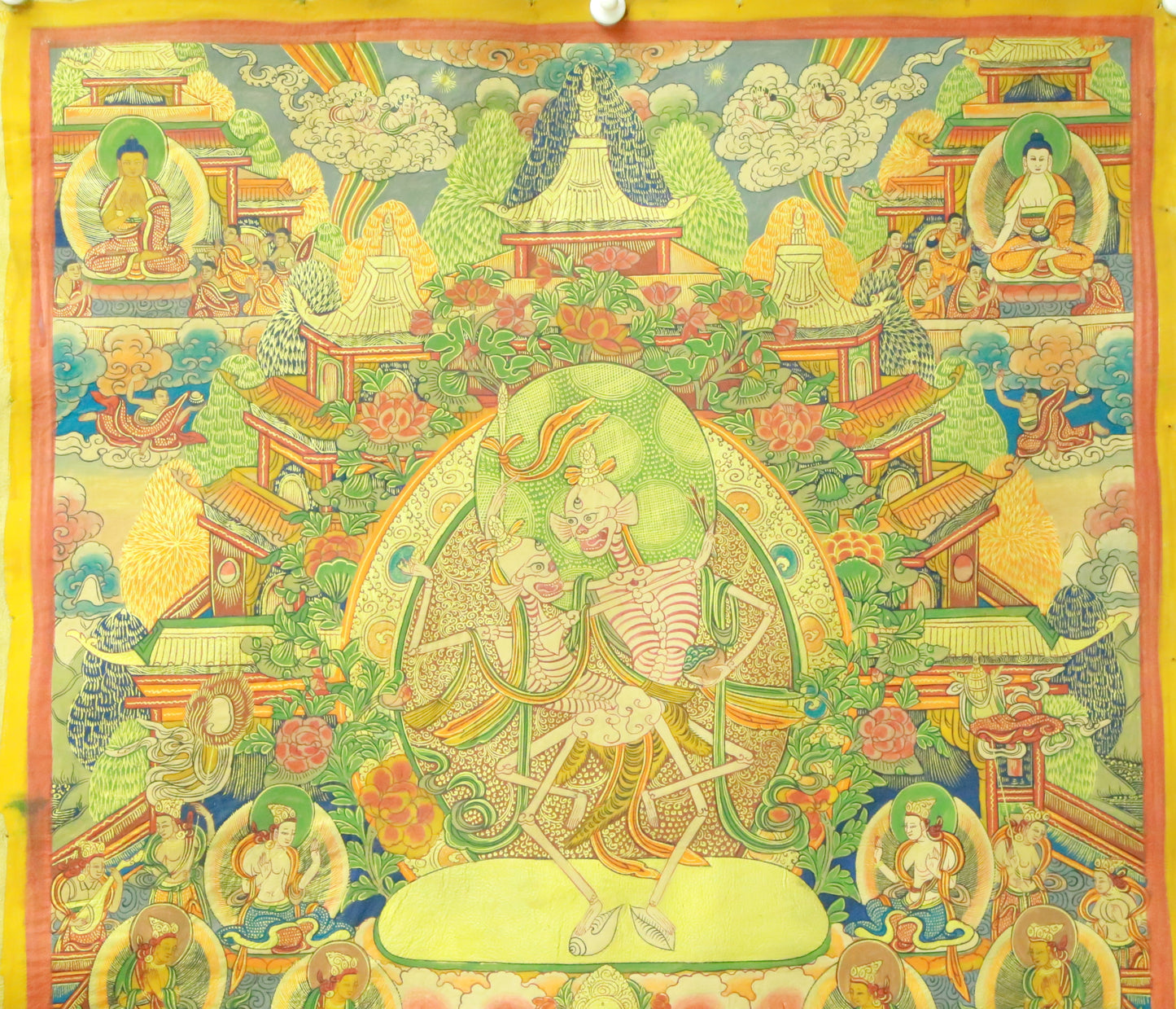 An Exquiste Painted Gold Siddhartha Thangka