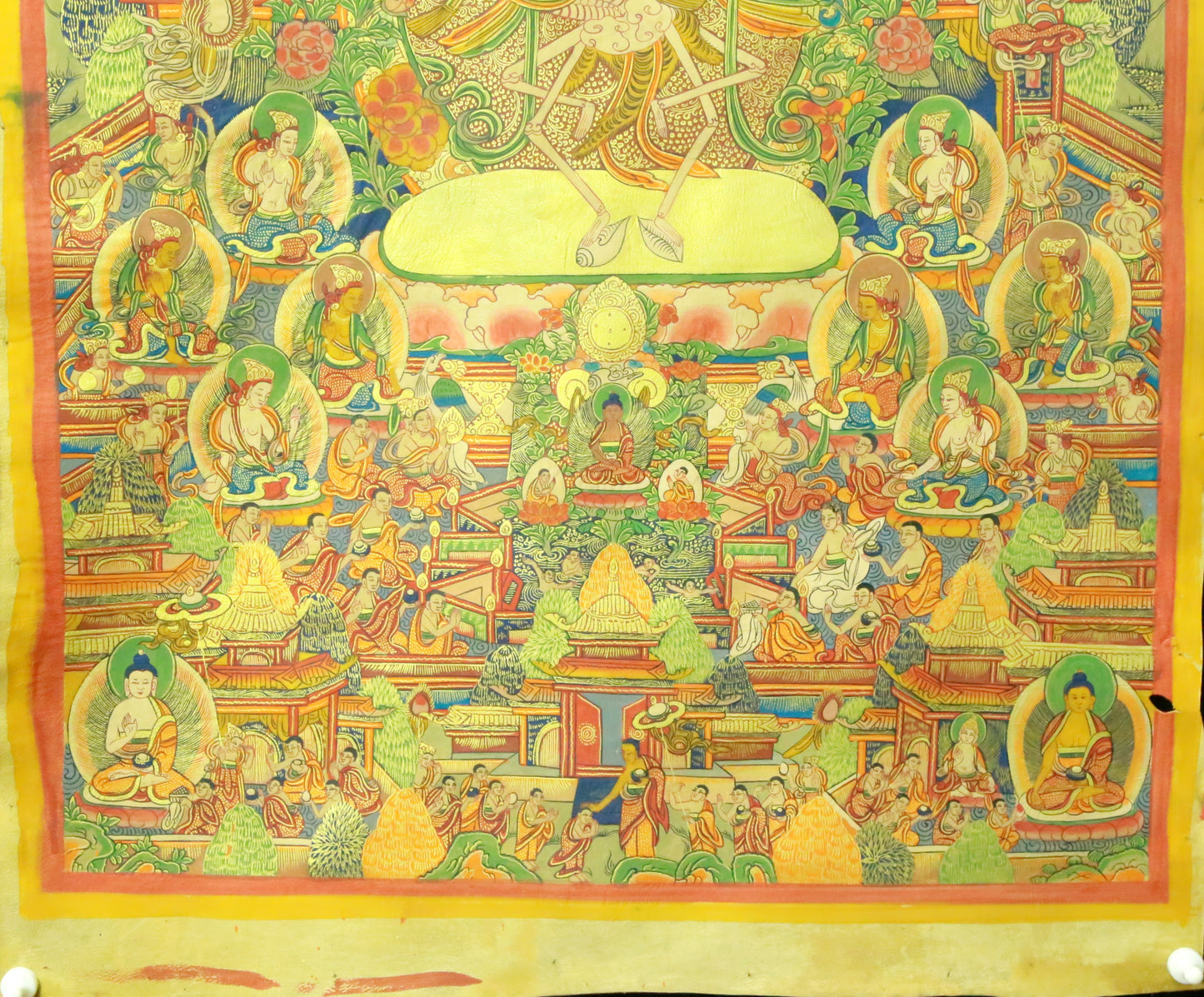 An Exquiste Painted Gold Siddhartha Thangka