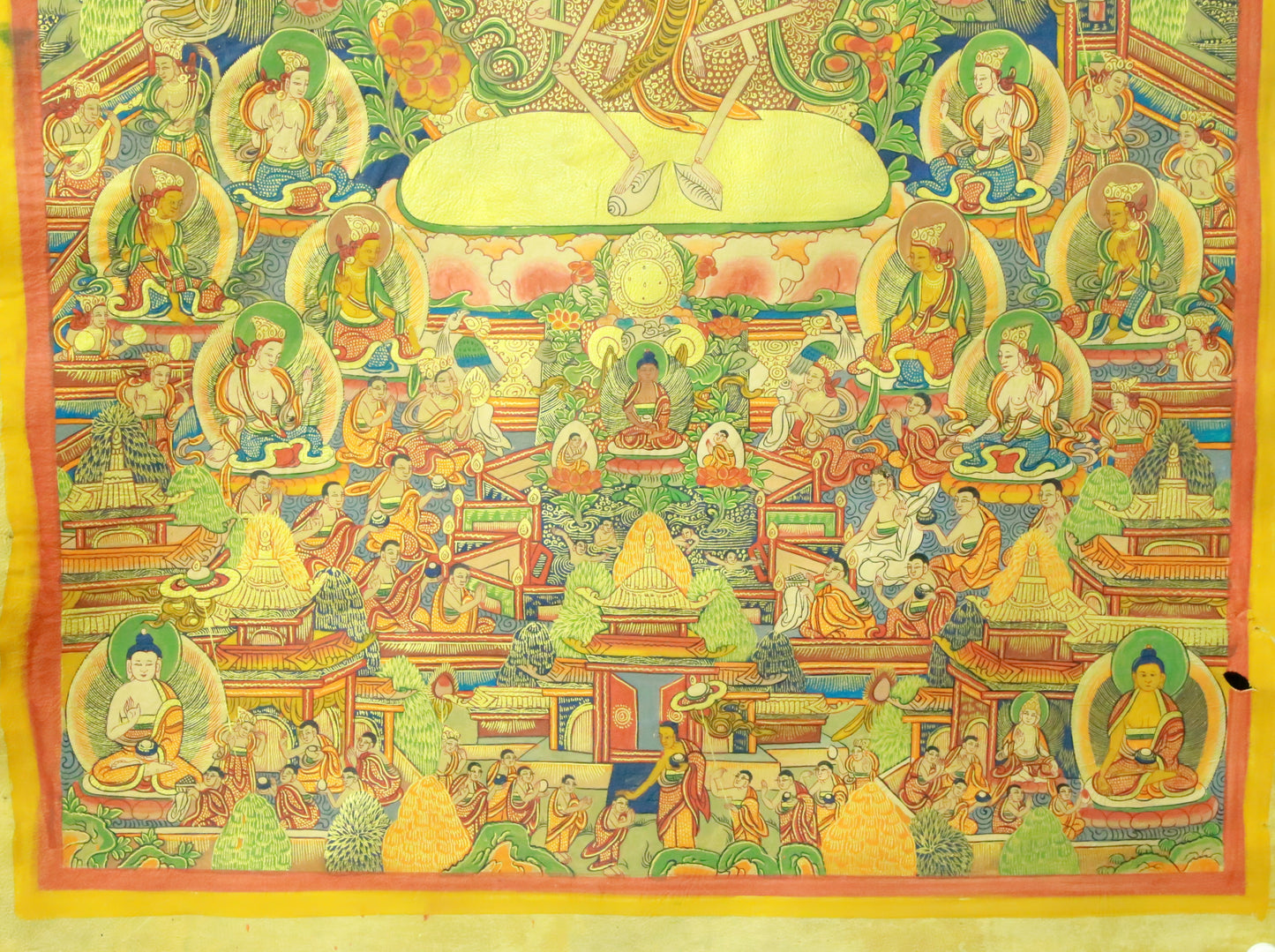 An Exquiste Painted Gold Siddhartha Thangka