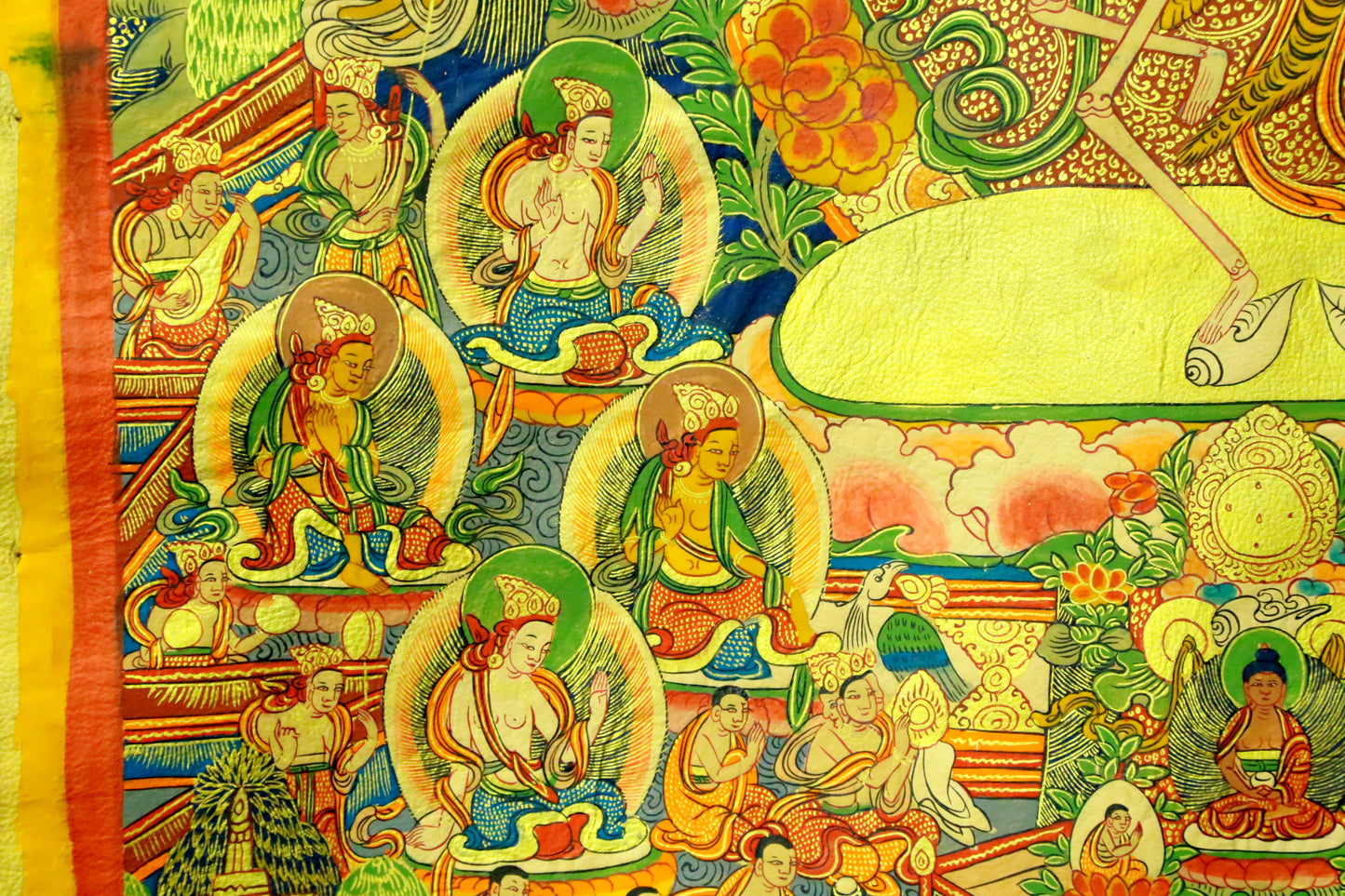 An Exquiste Painted Gold Siddhartha Thangka