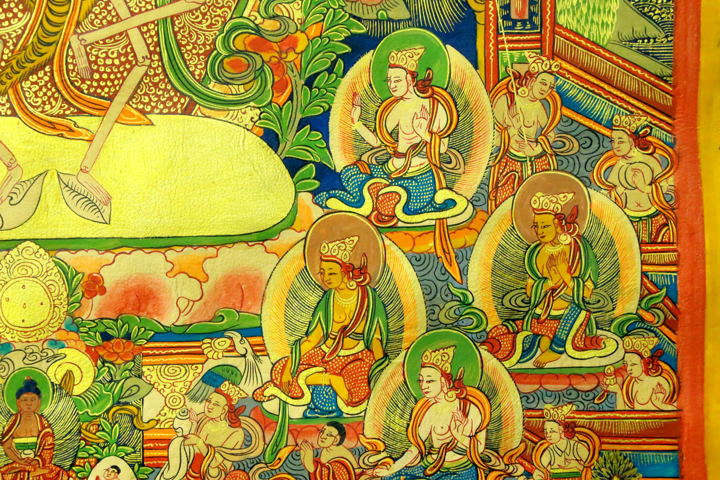 An Exquiste Painted Gold Siddhartha Thangka