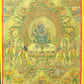 An Exquiste Painted Gold Vajra Thangka