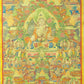 An Exquiste Painted Gold White Tara Thangka