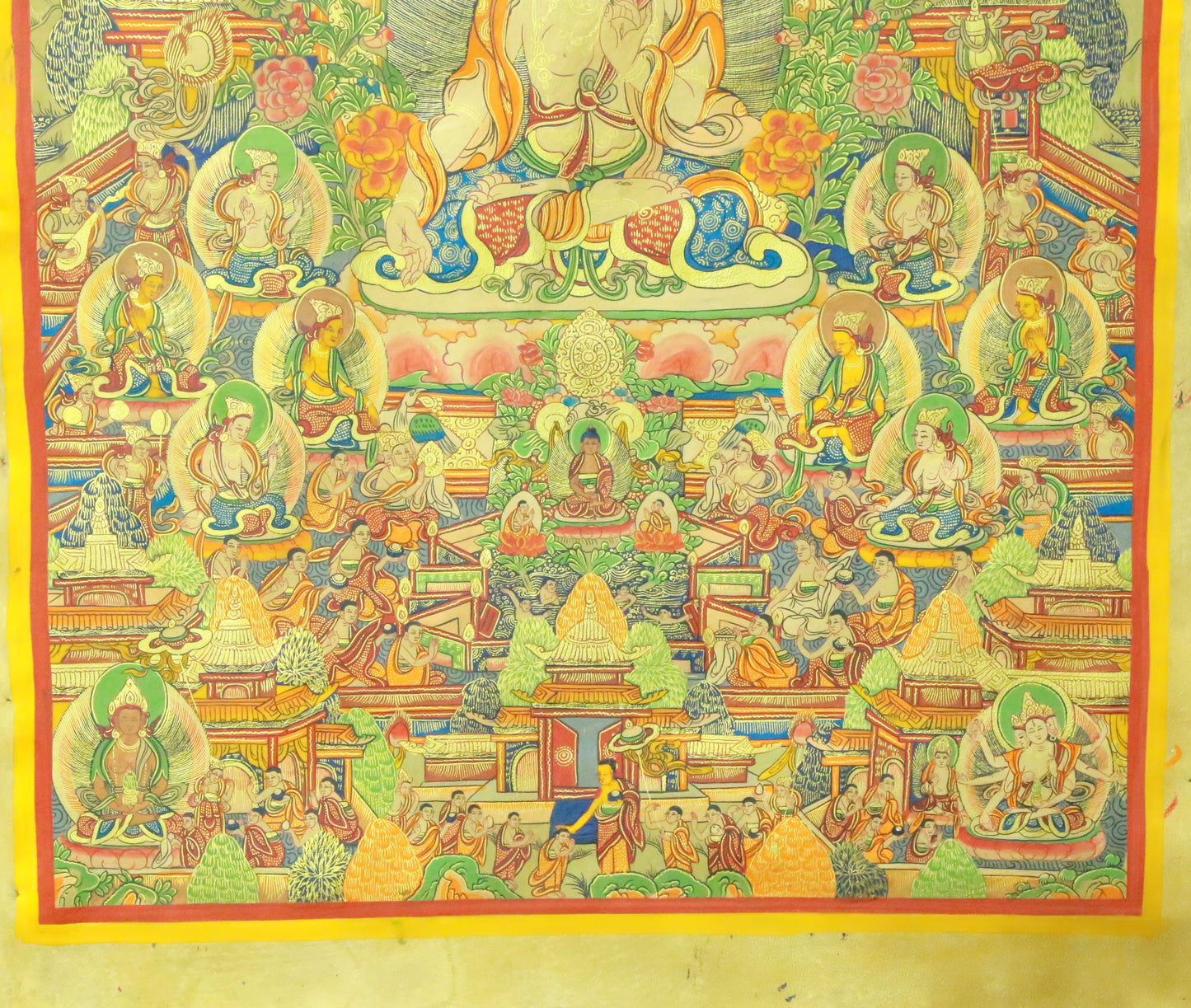 An Exquiste Painted Gold White Tara Thangka