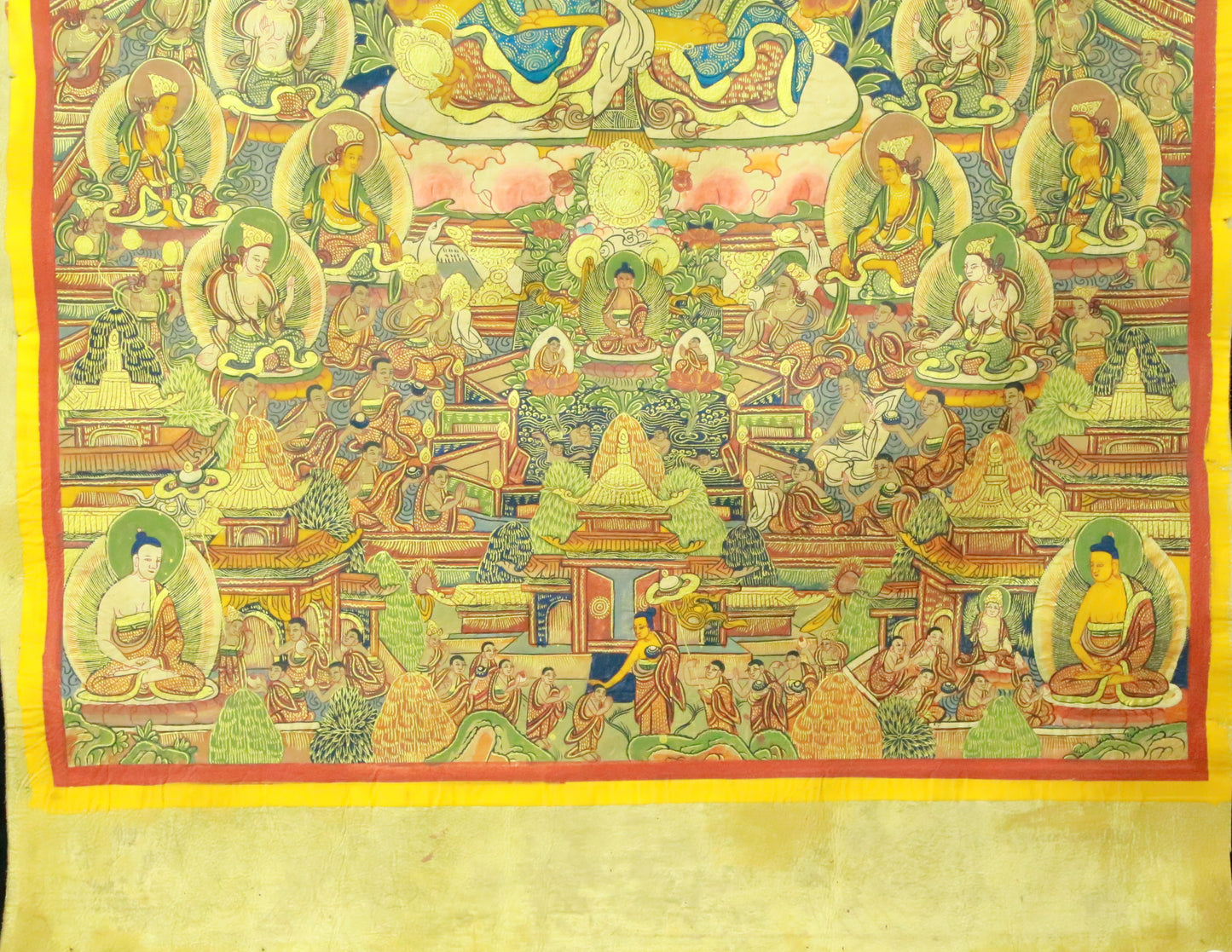 An Exquiste Painted Gold Amitabha Buddha Thangka