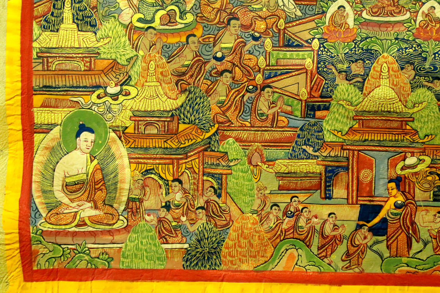 An Exquiste Painted Gold Amitabha Buddha Thangka