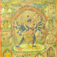 An Exquiste Painted Gold Vajra Thangka