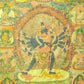 An Exquiste Painted Gold Vajra Thangka