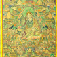 An Exquiste Painted Gold Padmasambhava Thangka