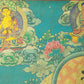 An Exquiste Painted Gold Green Tara Thangka