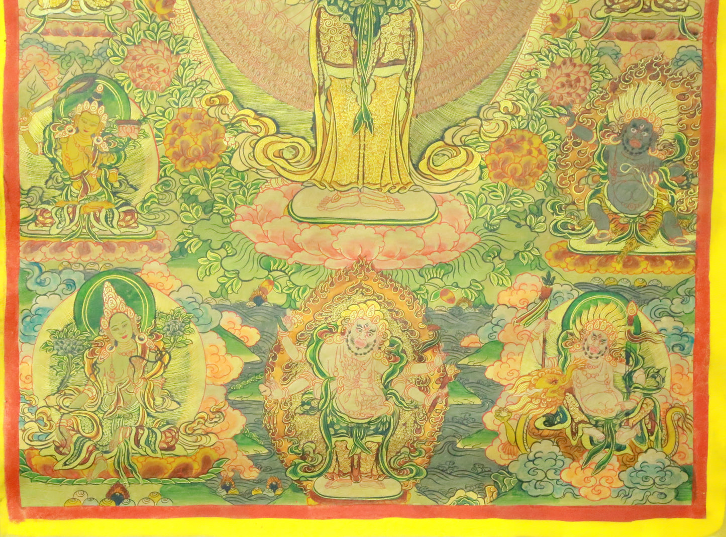 An Exquiste Painted Gold Thousand-armed Avalokiteshvara Thangka