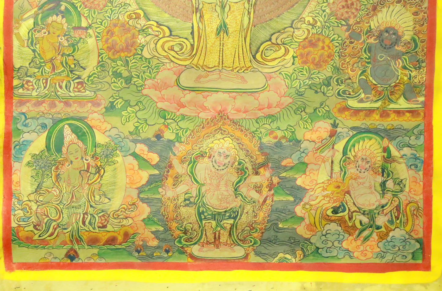 An Exquiste Painted Gold Thousand-armed Avalokiteshvara Thangka