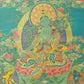 An Exquiste Painted Gold Green Tara Thangka